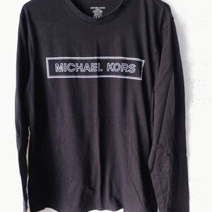 Michael Kors Black Logo Long Sleeve Top